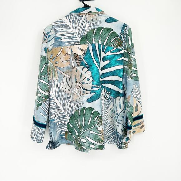 Art Simply by Dolcezza Art to Wear Tropical Print Jacket Size Large - Picture 2 of 7